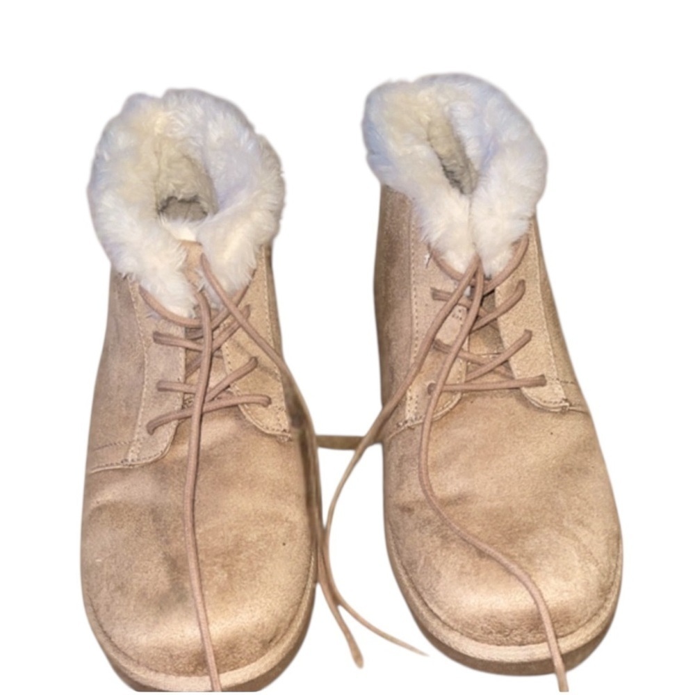 🌸Makalu Beige Fur-Lined Ankle Boots